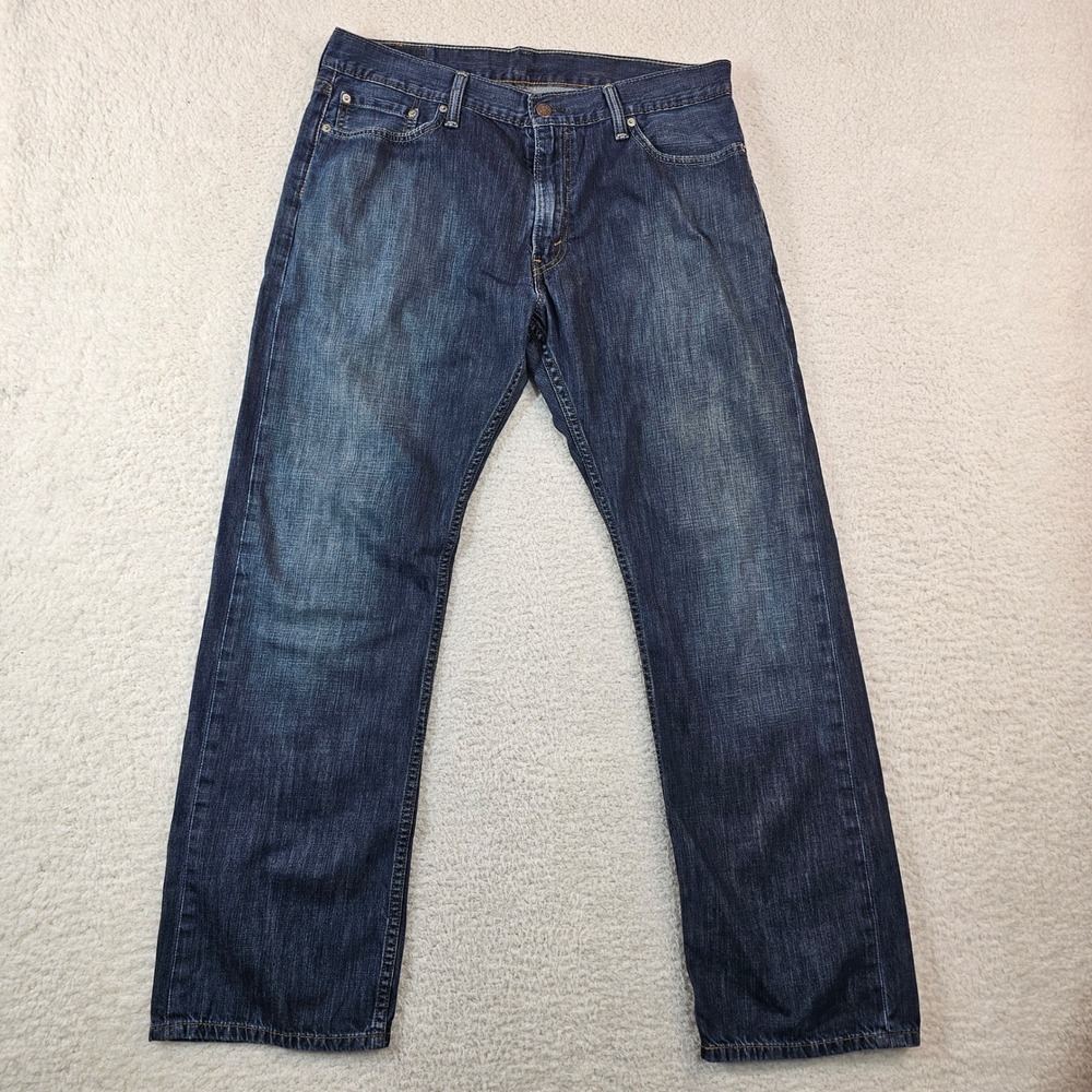 Levis 514 Straight Fit Mens Jeans Dark Wash Denim 36x32 Blue 00514-0191